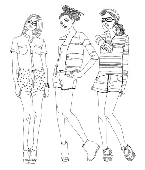 Fashion coloring pages for kids