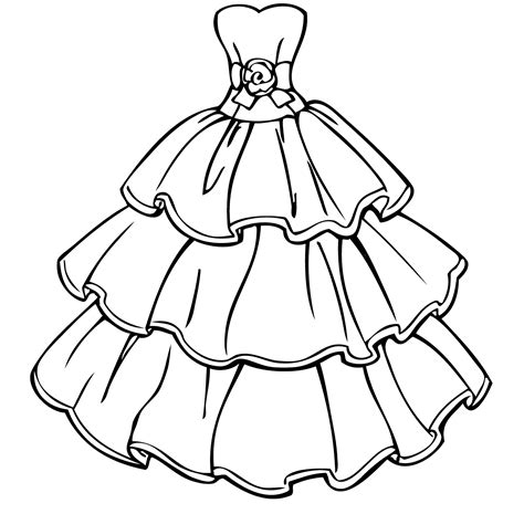 Fashion dress coloring pages for kids