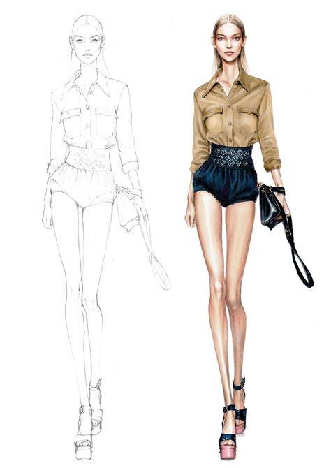 Fashion Model Sketches Advertising