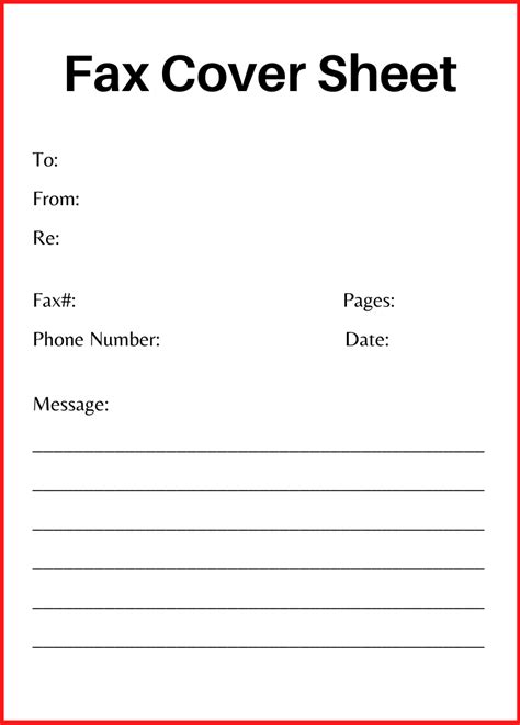 Fax cover letter template example