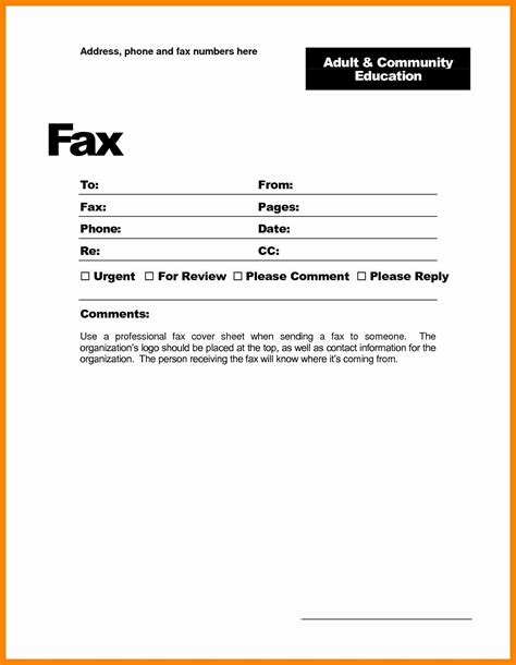 Fax cover letter templates