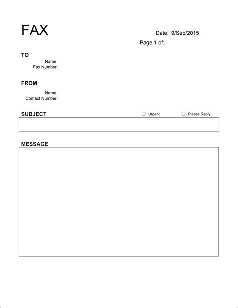 Fax cover letter templates for Word