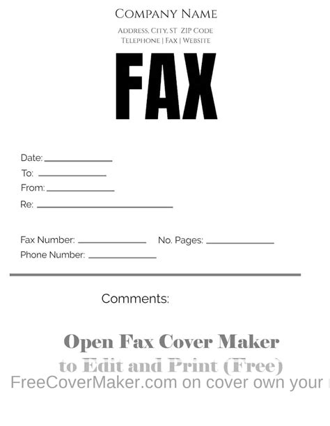 Fax Cover Sheets Template