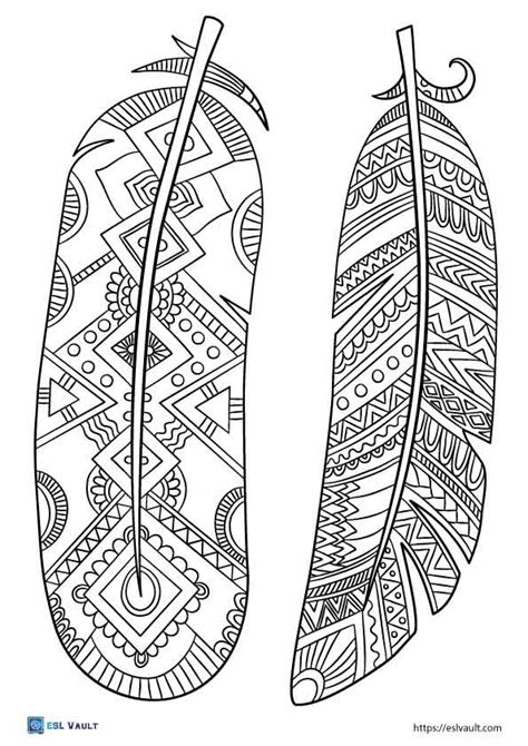 Feather outline printables in education