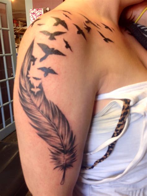 Feather Shoulder Tattoo Design