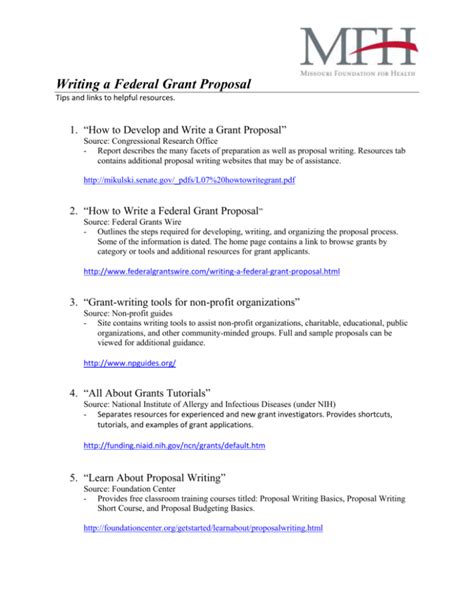 Federal Grant Writing