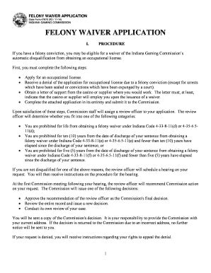 Types of Felonies that May Be Eligible for a Waiver