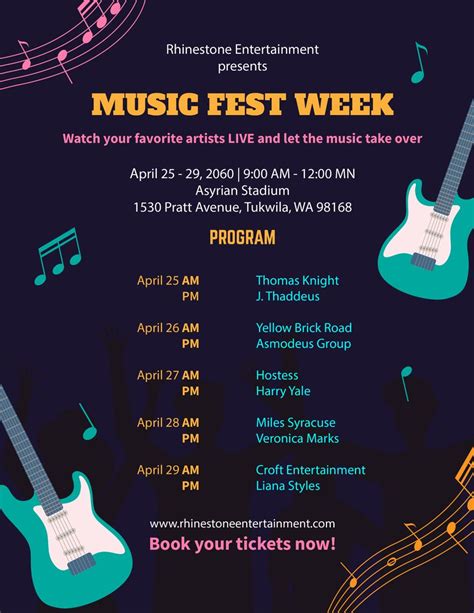 Festival Program Templates