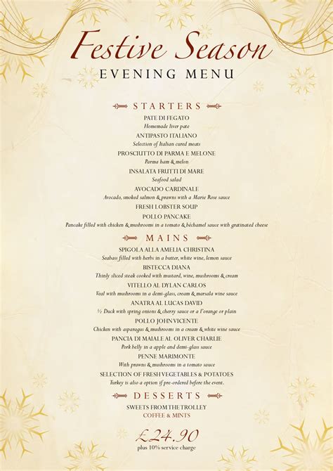 Festive Menu Ideas