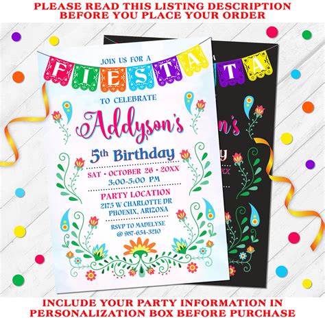 Fiesta birthday invitation