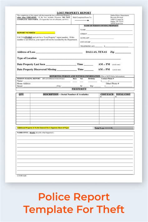 fillable police report template example