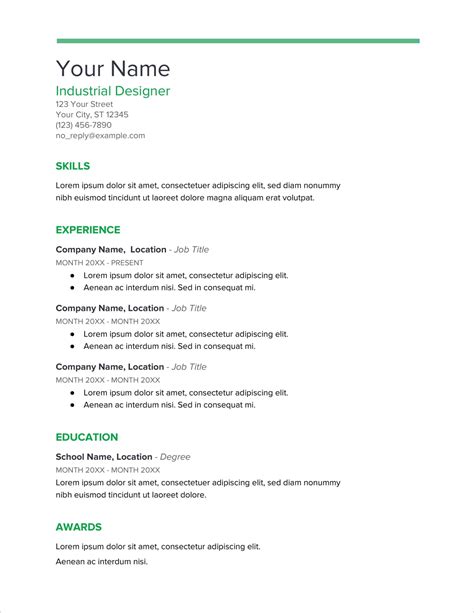 Fillable Resume Template Type