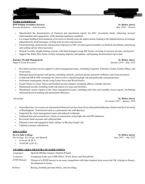 Final Thoughts Resume