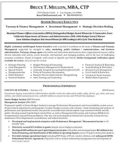 Finance Resume Template PDF