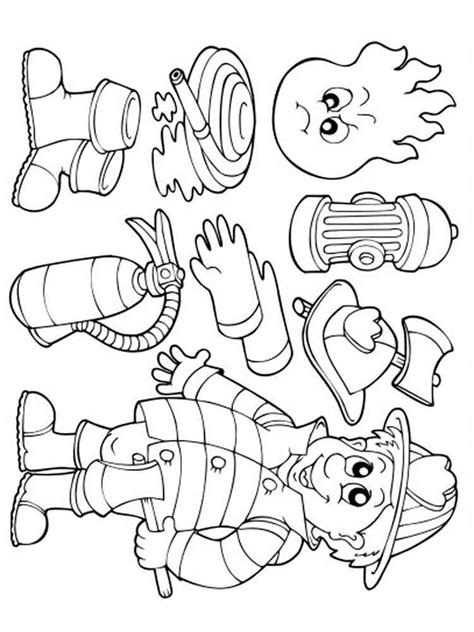 Firefighter Gear Coloring Page