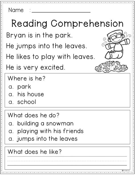 Reading Comprehension Worksheets