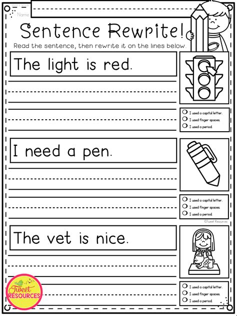 Sentence Writing Worksheets