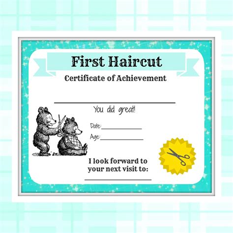 First Haircut Certificate Example 1