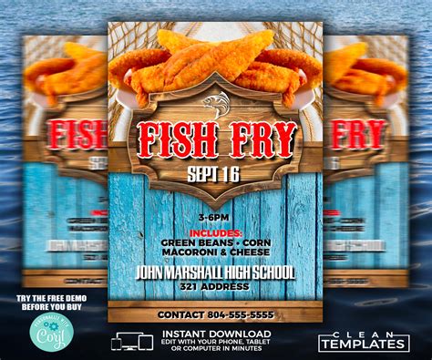 Fish Fry Flyer Template 7