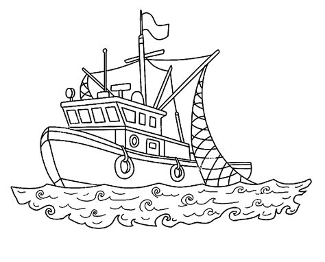 Fishing Boat Coloring Pages