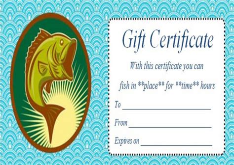 Fishing Gift Certificate Example