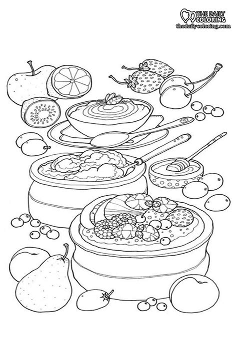 Five free food coloring pages