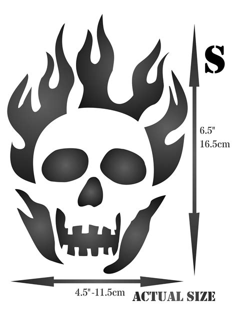 Flaming Skull Pumpkin Stencil