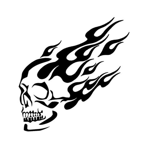 Flaming Skull Stencil