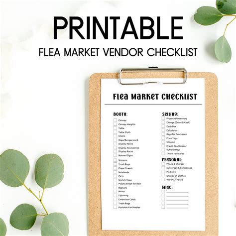 Flea market price list templates