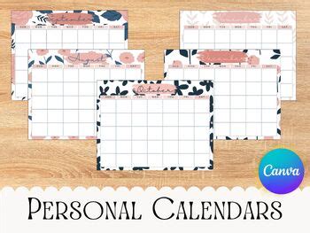 Floral patterned calendars for decoration