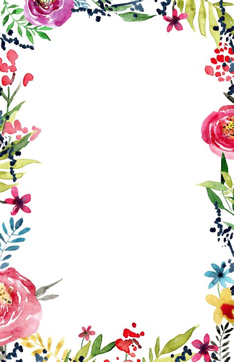 Floral printable borders