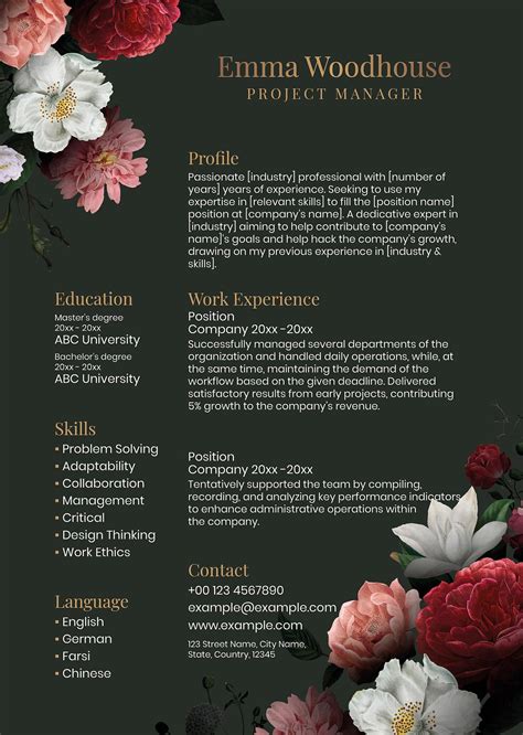 Floral Resume Template 1