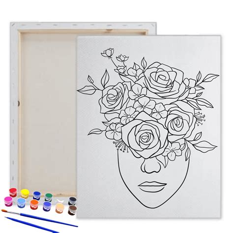 Floral sip and paint template