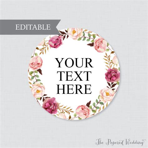 Floral Wedding Labels