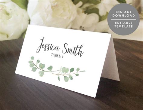 Foldable Place Card Design Example