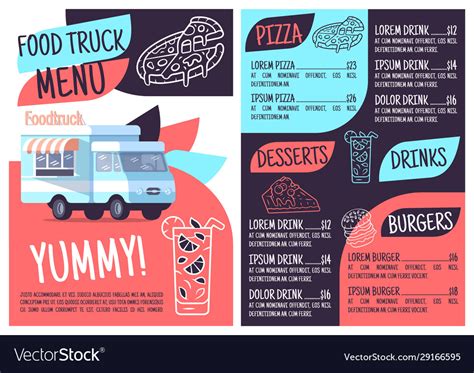 Food Truck Menu Template Designing