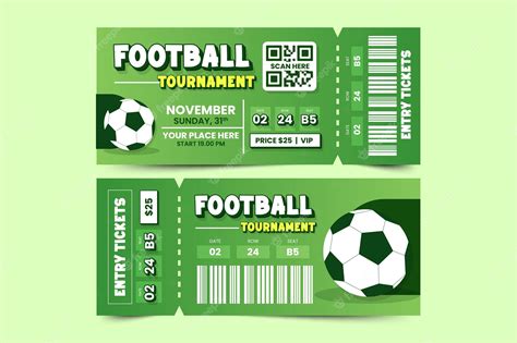 Football event ticket templates