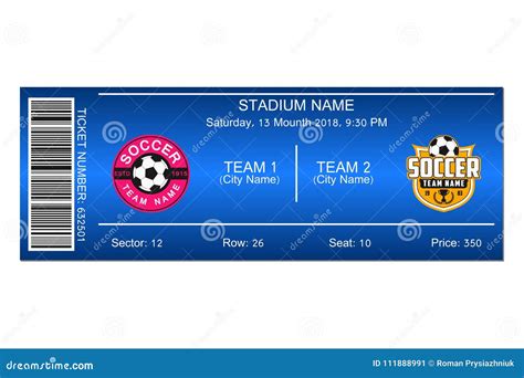 Football league ticket templates