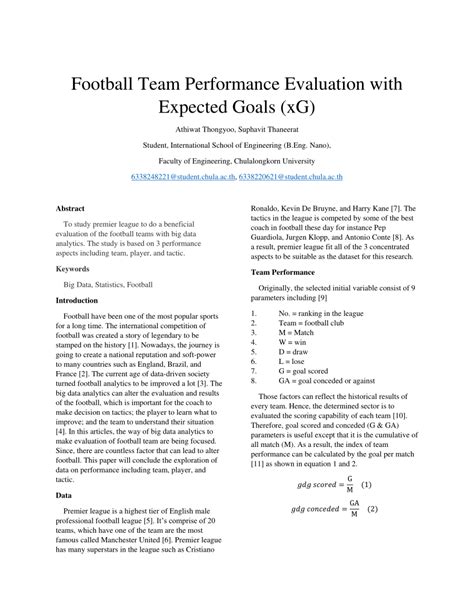 Football Team Performance