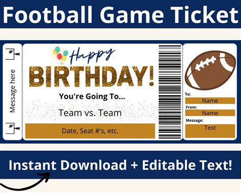 Football ticket templates