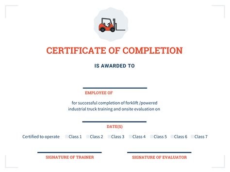 Forklift certification template 1