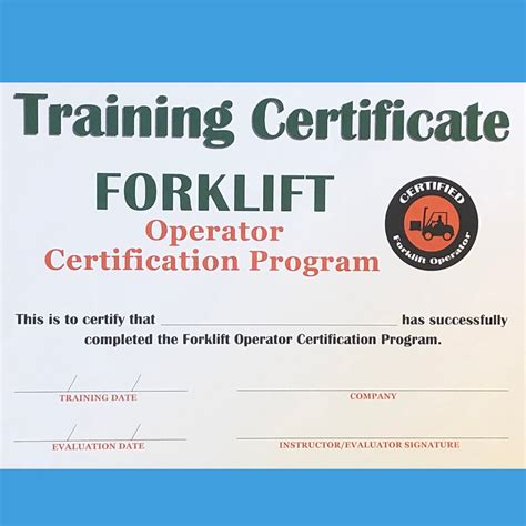 Forklift certification template 9