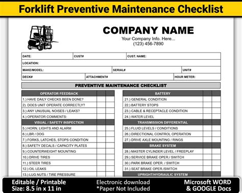 Forklift Inspection Checklist 5