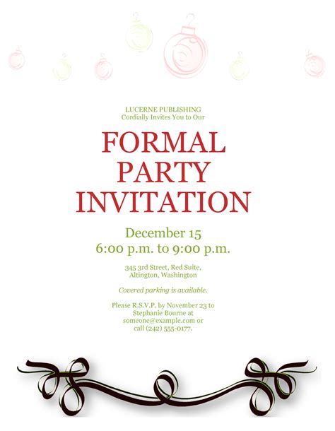 Formal Party Invitation Templates