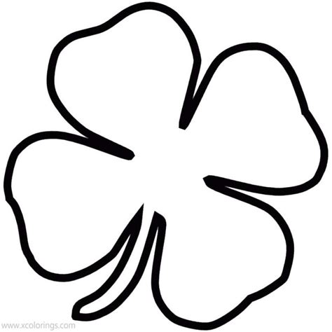 Four-leaf clover coloring pages for adults and children