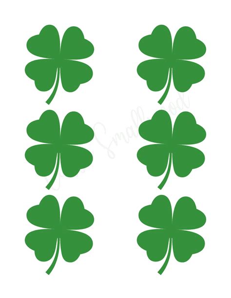 Four Leaf Clover Printable Template Variations