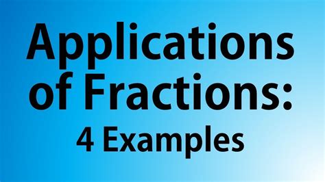 Real-World Applications of Fractions