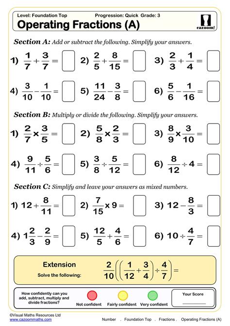 Fraction worksheets for high school