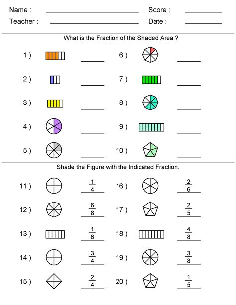 Fraction Worksheets Image 8