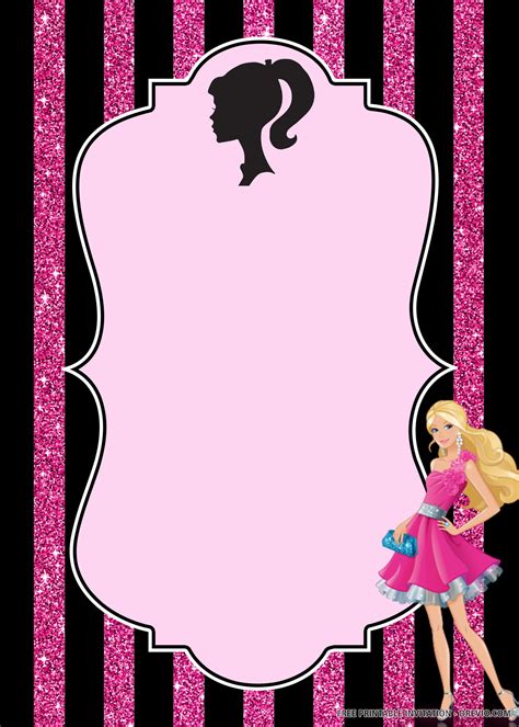 Free Barbie Birthday Invitation Templates